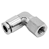 4mm O.D. Tube, M6 x 1 Thread Female Elbow 316 Stainless Steel Push in Fitting