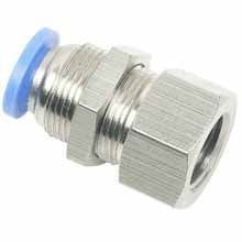 4mm to BSPT 1/4 Bulkhead Female Connector Pneumatic Fitting