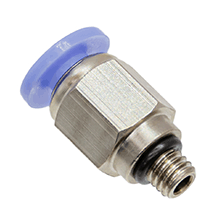 4mm Tube, M5 Thread Male Connector, Push in Fitting