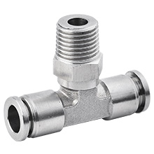 10mm O.D. Tube, PT, R, BSPT 1/4 Thread Male Branch Tee 316 Stainless Steel Pneumatic Fitting