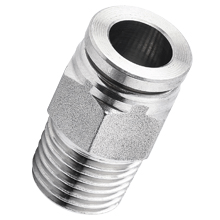 16mm Tube, PT, R, BSPT 1/4 Thread Male Connector Stainless Steel One Touch Tube Fitting