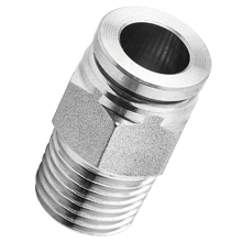 4mm Tube, PT, R, BSPT 1/2 Thread Male Straight Stainless Steel Tube Fitting