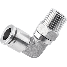 10mm O.D. Tube, R, PT, BSPT 1/2 Thread Male Elbow 316 Inox Pneumatic Fitting