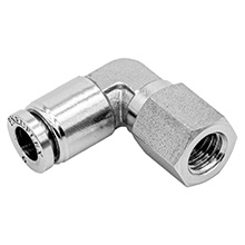 4mm O.D. Tube, M5 x 0.8 Thread Female Elbow 316 Stainless Steel Push in Fitting