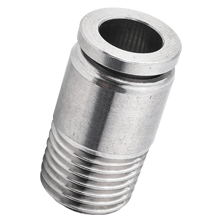 12mm O.D. Tube, PT, R, BSPT 1/2 Thread Round Male Connector 316 Inox Pneumatic Fitting