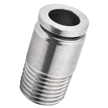 12mm O.D. Tube, PT, R, BSPT 1/4 Thread Hexagon Male Straight 316 Inox Pneumatic Fitting