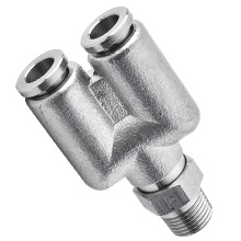 10mm O.D. Tube, PT, R, BSPT 1/8 Thread Male Y 316 Stainless Steel Pneumatic Fitting