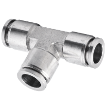 12mm O.D. Tube to 8mm O.D. Tube Union Tee Reducer 316 Stainless Steel Push in Fitting