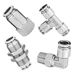 NPT Thread Stainless Steel Push to Connect Fittings, 316 Stainless Steel Pneumatic Fittings