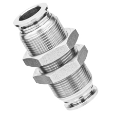 316L Stainless Steel Push to Connect Fitting - Bulkhead Union