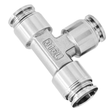 316L Stainless Steel Push to Connect Fitting - Union Tee