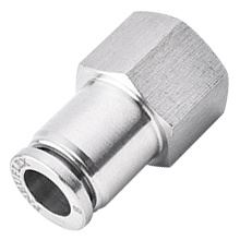 6mm Tubing, M5 x 0.8 Thread Female Connector | 316L Inox Push in Fitting