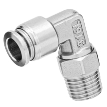 6mm Tube, R, PT, BSPT 3/8 Thread Male Elbow 316L Stainless Steel Push to Connect Fitting