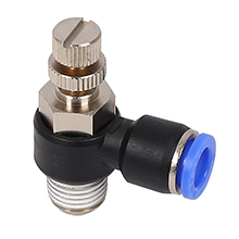 10mm O.D. Hose BSPT, R, PT 1/4 Thread Right Angle Flow Control Valve Pneumatic Fitting