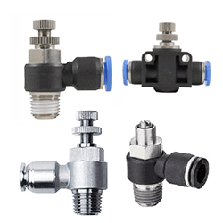 Air Angle Flow Control Valve Tube Pneumatic Push In Fitting  O
