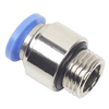 10mm O.D Tube BSPP, G 1/2 Thread Hexagon Male Connector Pneumatic Fitting