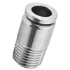 10mm O.D. Tube, PT, R, BSPT 1/2 Thread Hexagon Male Connector 316 Stainless Steel Pneumatic Fitting