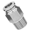 10mm Tube, R, PT, BSPT 1/2 Thread Male Connector 316L Stainless Steel Push to Connect Fitting