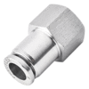 10mm O.D. Tube, PT, R, BSPT 1/4 Thread Female Connector 316 Inox Push in Fitting