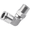14mm O.D. Tube, R, PT, BSPT 1/4 Thread Male Elbow 316 Stainless Steel Push in Fitting