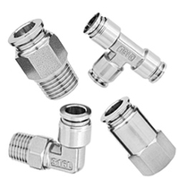 316L Stainless Steel Push to Connect Fittings, 316 Stainless Steel Pneumatic Tube Fittings