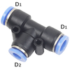 6mm O.D to 4mm O.D Union Tee Reducer Pneumatic Air Fitting