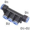 8mm to 6mm O.D Union Branch Reducer Pneumatic Tube Fitting