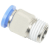 8mm O.D Tube, PT, R, BSPT 3/8 Thread Hexagon Male Connector | Push in Fitting