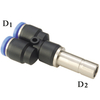 6mm O.D to 4mm O.D Plug-in Y Reducer One Touch Tube Fitting