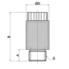 drawing of PSM-M5 x 0.8 | M5 x 0.8 Thread Miniature Plastic Silencer | Pneumatic Silencer