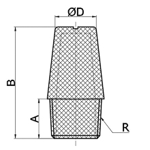 drawing of BSLD-N02 | 1/4 NPT Thread Sintered Bronze Muffler | Pneumatic Muffler