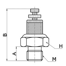 drawing of BESL-M5 x 0.8 | M5 x 0.8 Thread Speed Control Silencer | Pneumatic Air Silencer