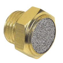 Pneumatic Silencer - Brass Silencer with Sintered Stainless Steel Breather Vent