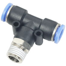 10mm Tube BSPT 3/8 Thread Male Branch Tee Pneumatic Fitting