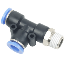 15mm Tube to BSPT 3/8 Male Run Tee Pneumatic Air Fitting