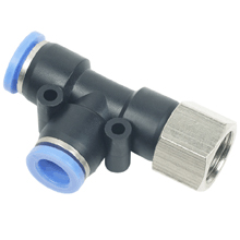 Female Run Tee Pneumatic Air Fitting 6mm to BSPT 1/2 Thread