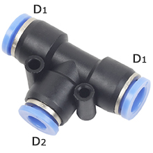12mm to 10mm Tube Union Tee Reducer Pneumatic Air Fitting