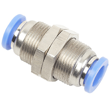 12mm O.D to 12mm O.D Bulkhead Union Pneumatic Tube Connector